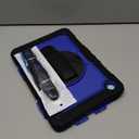 SEYMAC stock Case for Samsung Galaxy Tab A9+ Plus 11'', Full-Body Drop Protection Case with Screen Protector Pencil Holder [360 Rotating Hand Strap] &Stand, Blue+Black