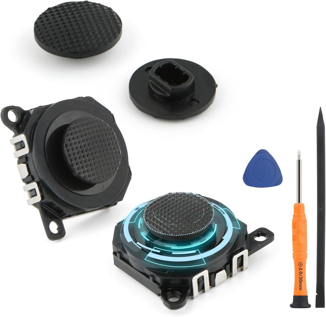2Pack Joysticks Replacement for Sony PSP 1000 1001 3D Analog Sensor Module for PSP 1000 1001 Joystick Thumbstick Cap Replacement Accessories Parts with Repair Tools
