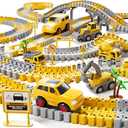 iHaHa Toddlers Construction Race Tracks Toys Gifts for 3 4 5 6 Years Old Boys Kids, 2PCS Electric Race Cars & 4 PCS Construction Trucks, Birthday Gift Toys for Boys 2 3 4 5 6+