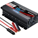 Cantonape 1000W/2000W(Peak) Car Power Inverter DC 12V to 110V/120V AC Converter with LCD Display Dual AC Outlets and Dual USB Car Charger for Car Camping Laptop Truck Black