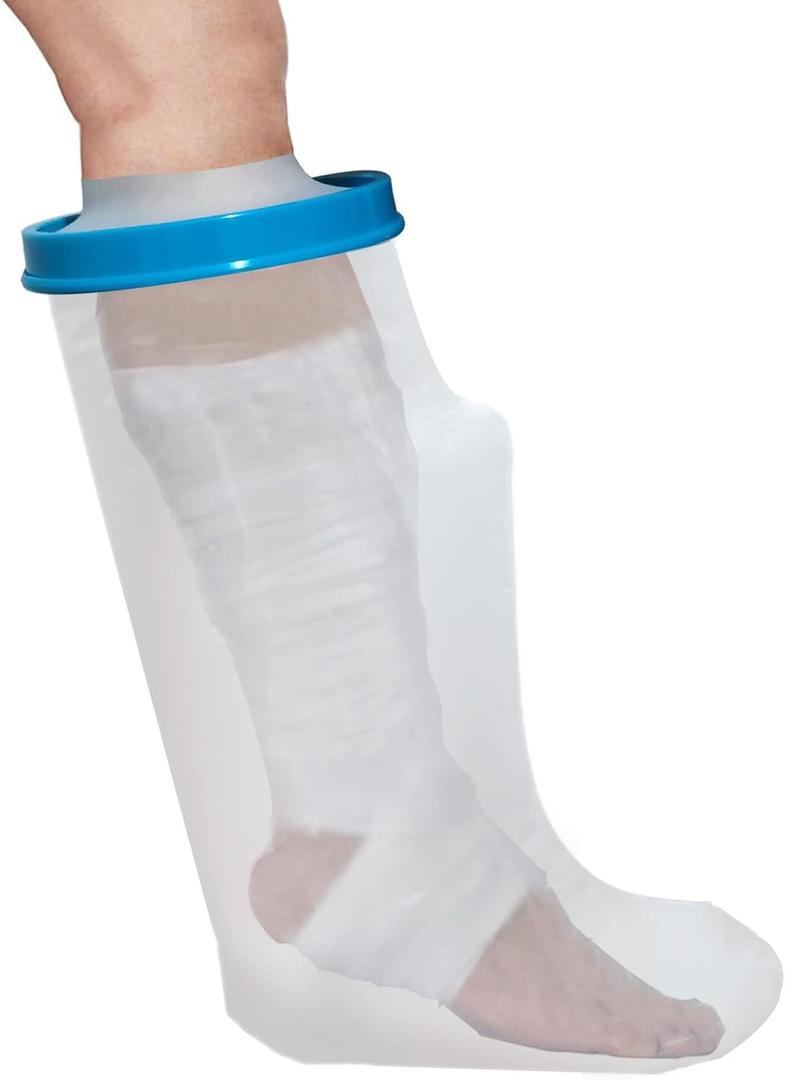Tideshake - 100% Waterproof Leg Cast Cover for Showering, Reusable Adult Short Leg Cast Protector, Cast Covers for Shower Leg, Cast Bag for Shower, Cast Cover for Showering Foot, Adult