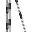 Heeyoo Dog Pooper Scooper, Dog Poop Tray and Rake Set, Pet Waste Removal Scoop with Long Adjustable Sectional Stainless Handles (Silver/Black)