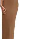 PRETTYGARDEN Women's Off The Shoulder Maxi Dresses 2025 Summer Formal Elegant Cocktail Party Wedding Guest Long Dress (Brown, L)