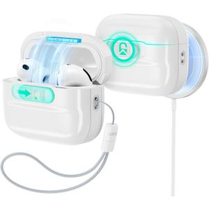 ESR for AirPods Pro 3 Case (2025), Compatible with AirPods Pro 3 (USB-C Cable), MagSafe Ready, Magnetic Lid Lock, Full Drop Protection Cover with Lanyard, White