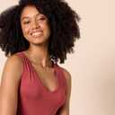 Amazon Essentials Women's Jersey Regular-Fit Sleeveless v-Neck Midi Dress (Previously Daily Ritual) (Large, Brick Red)