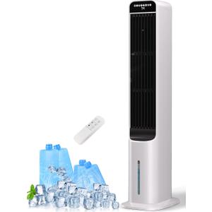 Uthfy Portable Air Conditioners, 3-in-1 Swamp Cooler 4 Ice Packs, 4L Removable Water Tank, Remote, 41"