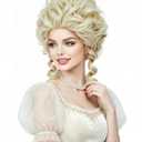 Rugelyss Short Wavy Blonde Wig Big Bouffant Beehive Wigs for Women fits 70s 80s Costume or Halloween Party