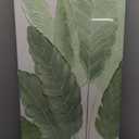 AntExpanse Gallery-quality 100% Hand-Painted 3D Textured Canvas Wall Art with Wooden Frame, Modern Large Green Leaf Oil Painting for Living Room, Bedroom, Dining Room Wall Decor (16x32inch Framed) (Elegant green leaves)