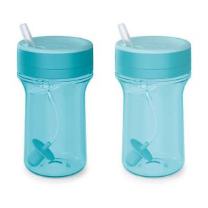 NUK Everlast Straw Cup - Teal Blue - 10oz/2pk