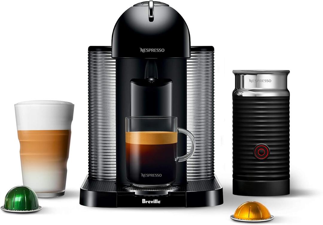 Nespresso Vertuo Coffee and Espresso Maker by Breville, Black with Aeroccino Milk Frother, Best Before: 31/03/2026