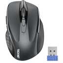 TECKNET Wireless Mouse, 2.4G Ergonomic Optical Mouse, Computer Mouse for Laptop, PC, Computer, Chromebook, Notebook, 6 Buttons, 24 Months Battery Life, 2600 DPI, 5 Adjustment Levels - Grey