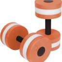 Lightweight Aquatic Exercise Dumbells - Set of 2 Foam - for Water Aerobics - By Trademark Innovations (Orange)