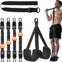 Pull Up Assistance Bands 50-350lbs, Heavy Duty Pull Up Workout Band with Feet Rest, Resistance Band for Pull Up Bar Bands, Pull Up Assist Band Strength Training Workout Equipment, Height Adjustable (Black)