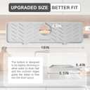 Silicone Faucet Mat for Kitchen Sink Gen 2 Splash Guard with Upgraded Outlet & Slope 18 x 5.1 Water Catcher & Sink Sponge Holder for Kitchen and Bathroom (Gray)