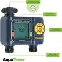 Melnor 65139AMZ AquaTimer Digital Hose Timer, 2-Zone Programmable Watering Timer, Quick Connect Bundle, Black, Yellow
