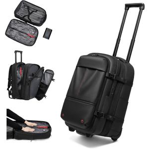 Vacuum Rolling Backpack Travel-Compression Backpacks with Wheels,Air Pump,Usb,Tsa Lock,Rolling Backpack Luggage