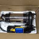 Sewage Grinder Pump, 1HP Submersible Sump Pump, 110V 6400GPH Cast Iron Effluent Pumps with Automatic Float Switch, 2'' NPT Discharge for Basement, Residential Sewage, Sump Basin