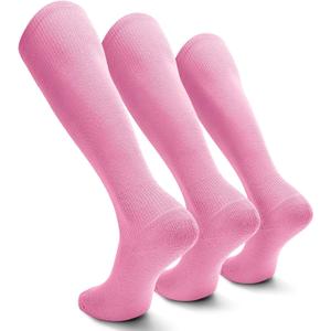 XZQTIVE 3 Pairs Soccer Baseball Softball Socks for Kids Youth Adults – Over the Calf Athletic Sports Football Socks