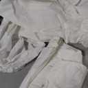 LUSHVIDA 2 Packs Vinyl Card Tablecloth with Flannel Backing 34x34 inch - Waterproof Plastic Picnic Table Cover for Square Folding Table Cloth with Elastic Corners, White