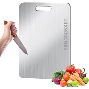 Titanium Cutting Board for Kitchen, Non Stick Chopping Board, Upgrade Double Sided Food-Grade Titanium Board for Kitchen for Meat Cheese Vegetable (X-Medium)