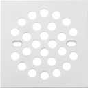 RRAJJ Square Improve 4-1/4 Inch(108mm*108mm) Screw-in Shower Floor Drain Grate Strainer (White)