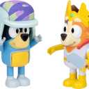 Bluey Fairytale Action Figure Set of 2, Articulated Character Toys with Superhero Chilli and Retro Hat Bandit, Small Action Figures for Kids Ages 3+