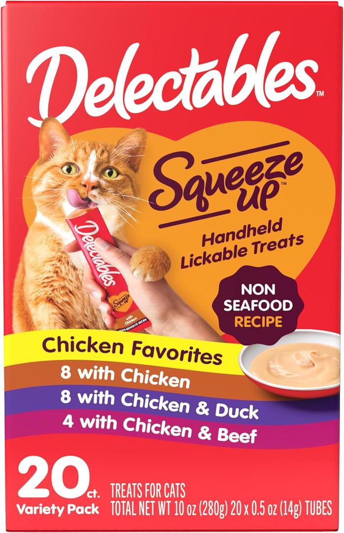 Delectables Squeeze Up Non-Seafood Variety Pack Lickable Cat Treat, 20 Count (Pack of 1) (EXP 03/08/27)