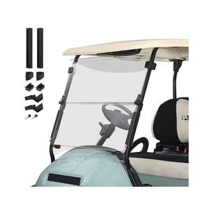 10L0L Golf Cart Windshield for Club Car Precedent 2004-Up, Tempo, 2017-Up Onward, Clear/Tinted Fold Down Club Car Windshield Anti-UV Impact Resistant - 37.5"W X 33.6"H