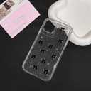 NITITOP Compatible with iPhone 12 Mini Case Clear Cute Sparkly 3D Bow Bling Glitter Bowknot for Women Girls Ultra Slim Anti-Yellow Protective Phone Cover - Black