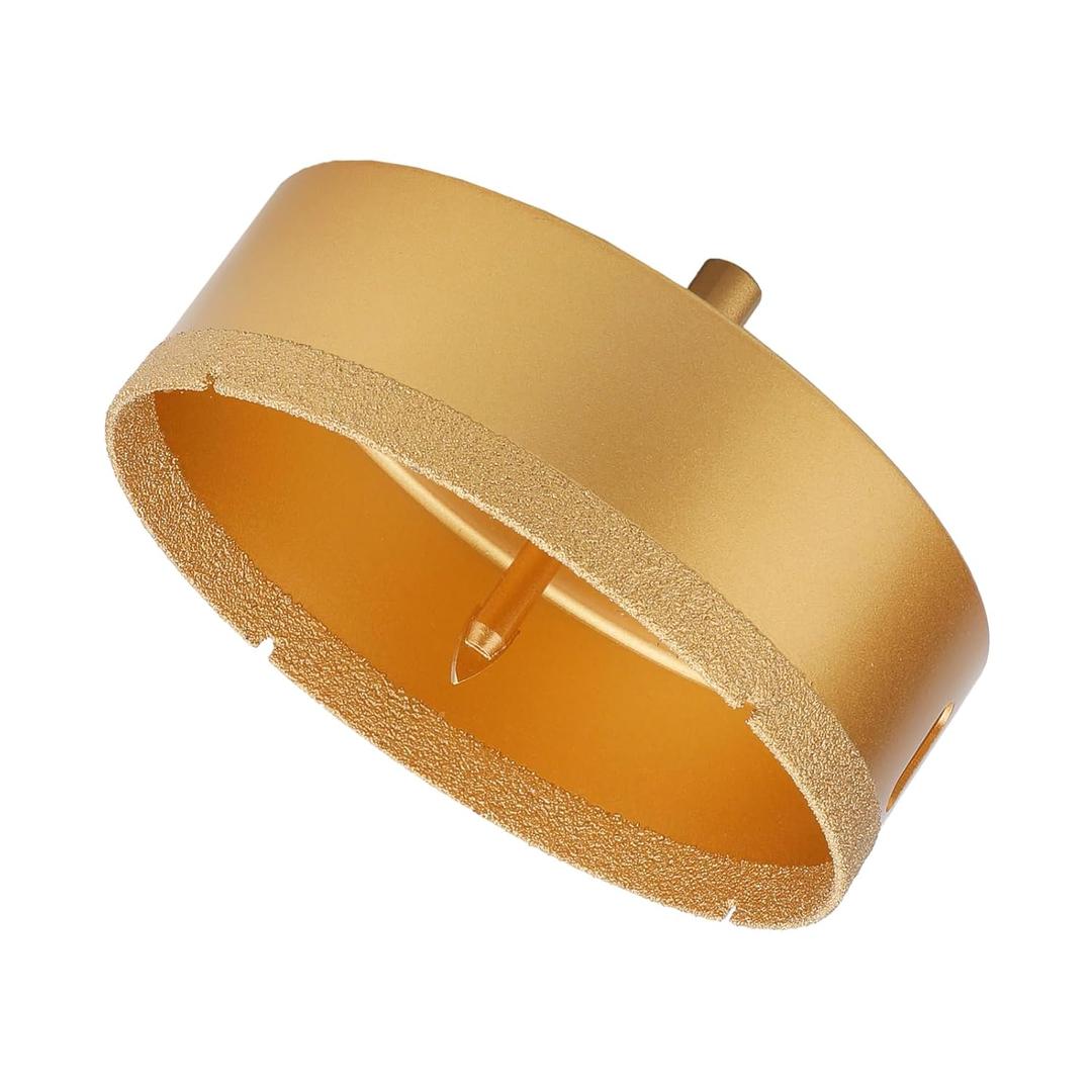 Brazed 5-1/2" Diamond Hole Saw, 140mm Tile Hole Cutter with Center Drill Bit, Core Drill Diamond Drill Bits for Porcelain Tile, Ceramic, Glass, Granite Quartz, Marble, Gemstone, Dry Drilling