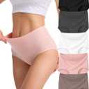 Sunm Boutique Combed Cotton Underwear for Women, Full Coverage High Waisted Women's Briefs, Soft Breathable Ladies Panties (XXXL)