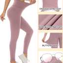 Leggings for Women - High Waisted Tummy Control No See Through Workout Yoga Pants (Large-X-Large, 04-pink)