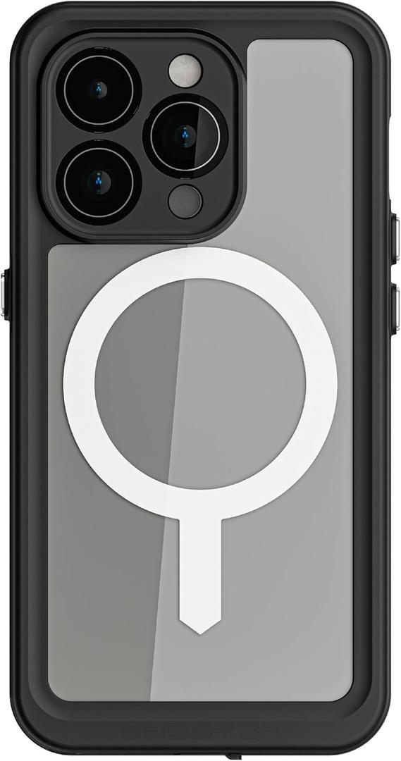 Ghostek Nautical Slim Waterproof Case for Apple iPhone 15 Pro - Built-in Screen & Camera Lens Protector, Compatible with MagSafe (6.1 Inch, Clear)