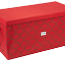 Simplify 96 Ornament Storage Box | Dimensions: 37.5"x 19"x 17.75" | Holds 96 Ornaments | Stackable | Easy Carry Handles | Red | Christmas Storage