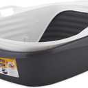 Arm & Hammer Rimmed Cat Litter Box with High Sides and Microban, Made in USA