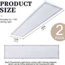 2 Pcs 1 x 4 Feet Fluorescent Covers for Ceiling Lights Magnetic Ceiling Light Cover with 8 Magnets for School Classroom Home Office Drop Lamp Decor (Gray)