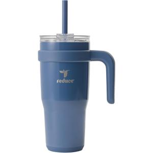 Insulated Travel Mug, Sweat-Proof Lid & Reusable Straw - Keeps Drinks Cold for 24 Hrs, Fits Cupholders, Dishwasher Safe-Mineral Blue