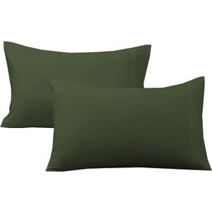 evoLive 100% Rayon Derived from Bamboo Material Cooling Breathable Pillow Cover/Pillowcases (Evergreen, 20”X30“ Standard), count of 2