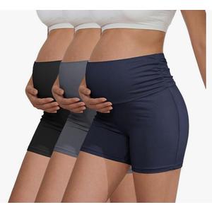 Pack Women's Maternity Shorts Pregnancy Biker Shorts Stretchy Workout Loungewear Mama Clothes S