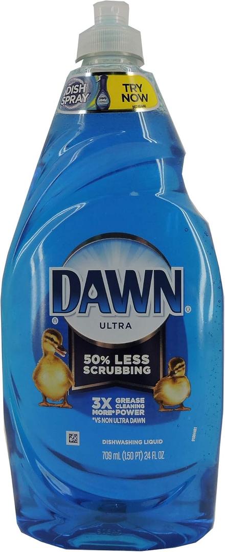 Dawn Ultra 50%LessScrubbing 709 ml(1.5) 24 FL OZ, 2 Pack