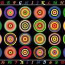 HUAHOO Small Classroom Rug Black Elementary Preschool Learning Carpet Seating Rug for Kids Room with Non-Slip Backing, 5' x 7'6", Rainbow Circles Black