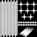 12 Pcs 24" Plastic Window Grille Inserts White Window Grid Kit Include Grid Connectors and Fasteners for for Installing Decorative Grilles Layouts Home