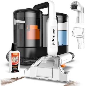 Upholstery Cleaner Machine, 15Kpa Portable Carpet & Upholstery Spot Cleaner Machine, Deep Stain Cleaning for Carpet, Pets, Stairs, Car Seat, Couch, with Dual Size BrushHead and Cleaning Solutions