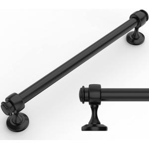 Amerdeco 10 Pack Matte Black Cabinet Pulls 7 Inch Hole Centers, 8 Inch Length Handles for Kitchen Cabinet Hardware,Solid Cabinet Handles for Bathroom Drawer Handles IH0005