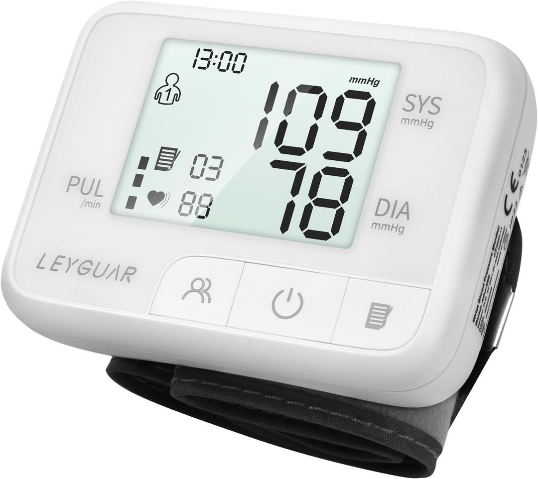 Wrist Blood Pressure Monitor  Digital BP Machine for Home Use, Large Display, Adjustable Cuff (5.37.6), 99 Memory for 2 Users, Accurate & Portable Design, Portable Carrying Bag Included
