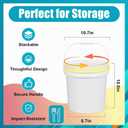 3PCS 2.5 Gal White Buckets Set, Durable Plastic Storage Containers with White Lids & Handles, Food Grade Pail for Home, Paint & Water Storage