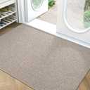 LUMI Large Indoor Door Mat, Ultra Thin Door Mat Indoor Non Slip Rubber Backing, Easy Clean Low Profile Door Mats for Inside House, Patio, Beige 36"x59"