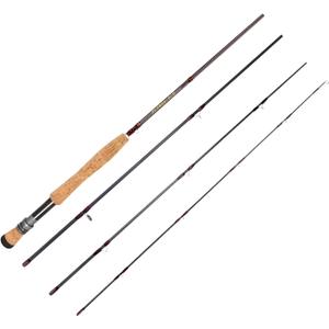 Fly Fishing Rod, Carbon Fiber, 8ft, 3/4wt to 5/6wt, 4 Piece Sections, Lightweight, Medium-Fast Action, Cork Grip, Hard Chromed Guides, Freshwater Bass Trout Fishing