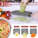 Vegetable Chopper, Onion Chopper Dicer, Mandoline Slicer, Food Chopper with Container, Vegetable Cutter for Salad Potato Carrot Garlic9 Blades, Grey (Gray)