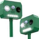 Solar Powered Cat Deterrent 2 Pack - Outdoor Garden & Lawn Protection Device, Weatherproof Design for Effective Cat Activity Reduction, Easy Installation